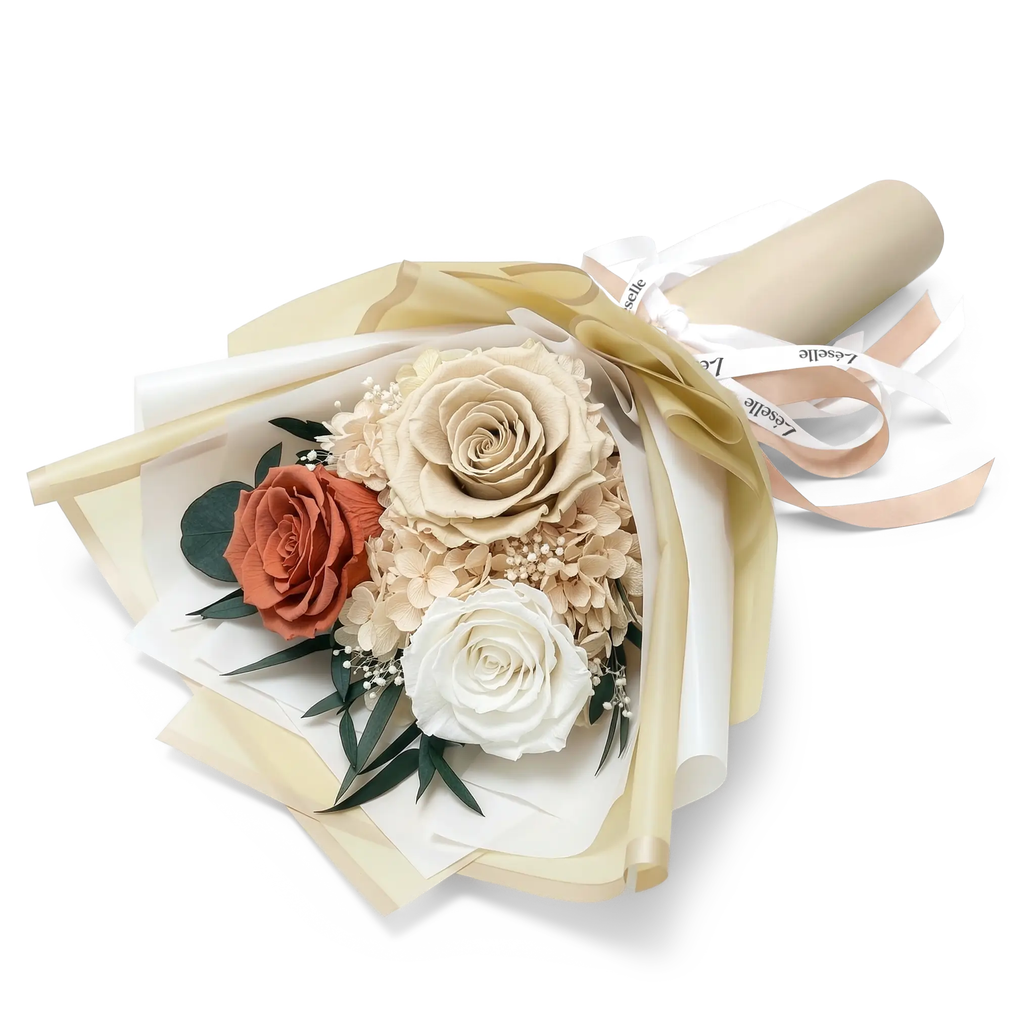Vintage Caramel Preserved Rose Bouquet