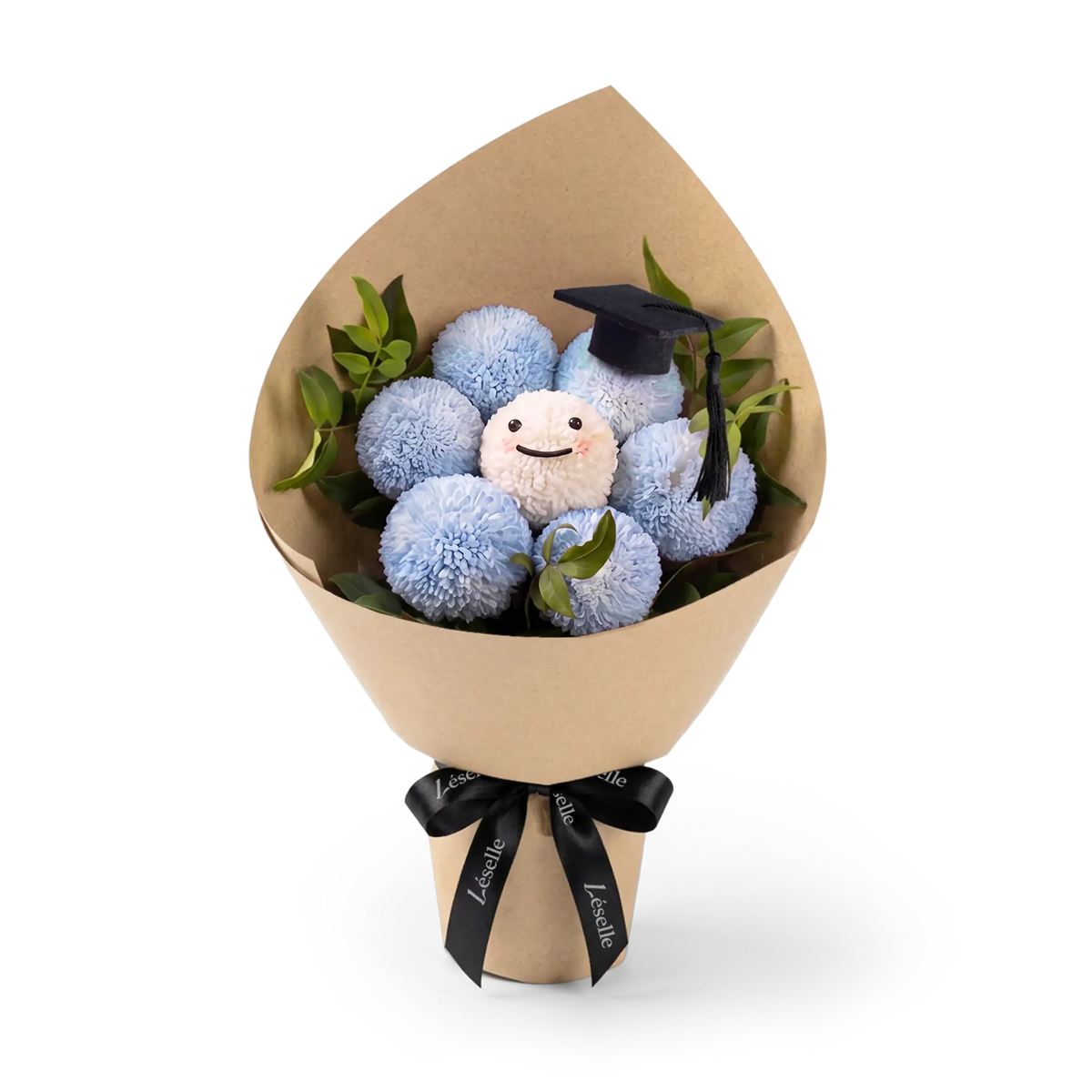 蔚藍微笑乒乓菊花束