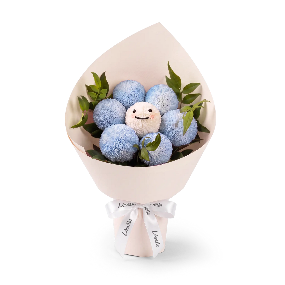 蔚藍微笑乒乓菊花束