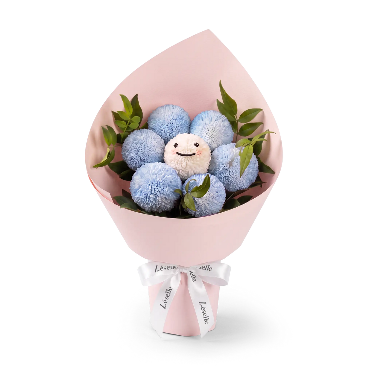 蔚藍微笑乒乓菊花束