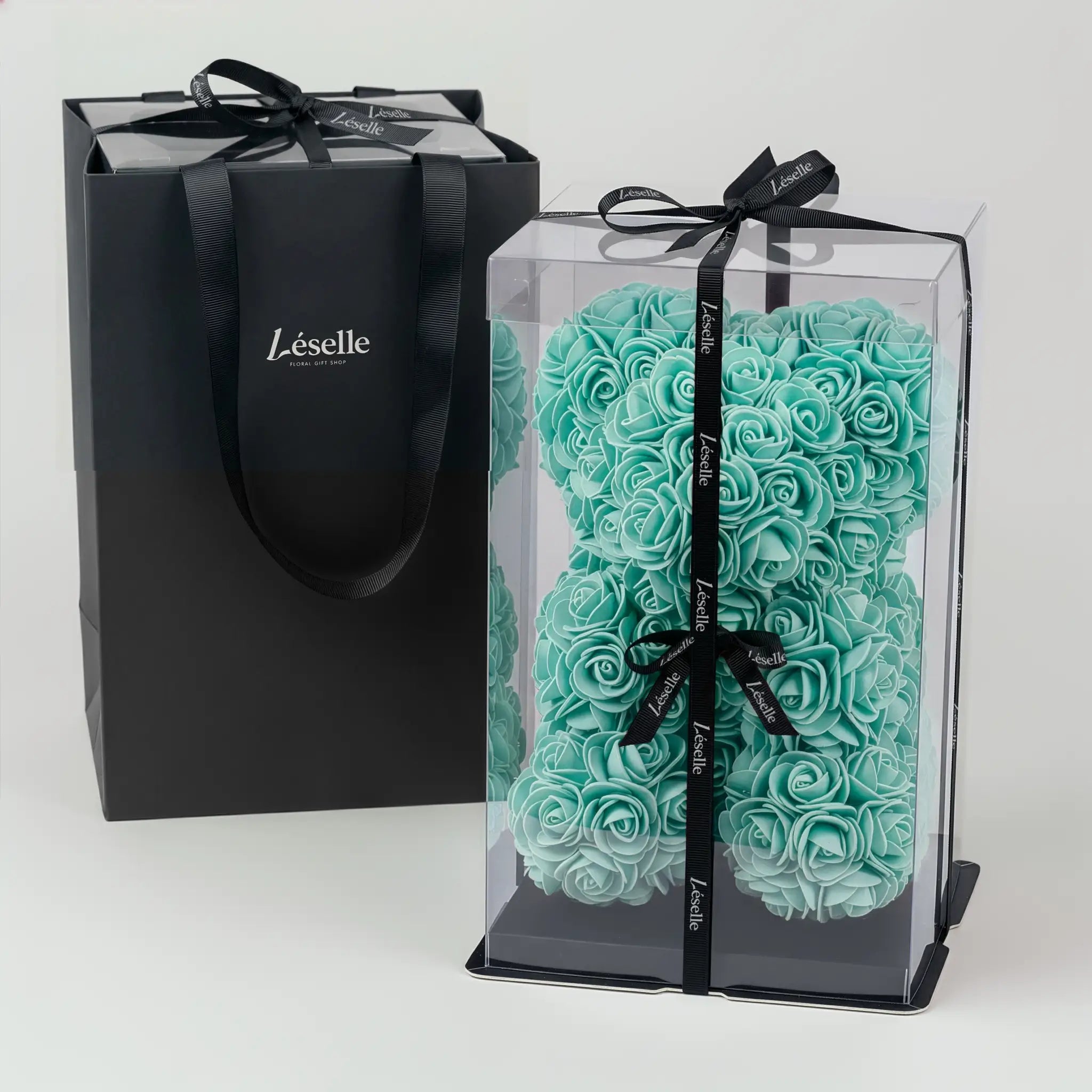 迷你玫瑰熊 - 蒂芙尼藍