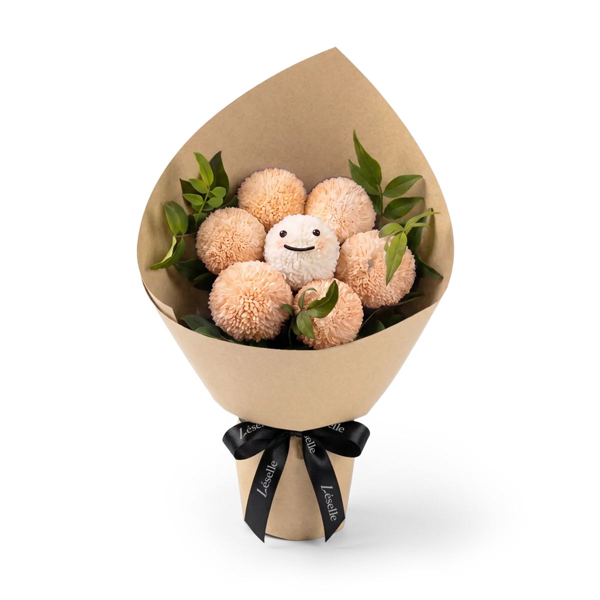 Warm Peach Smile Pompon Bouquet