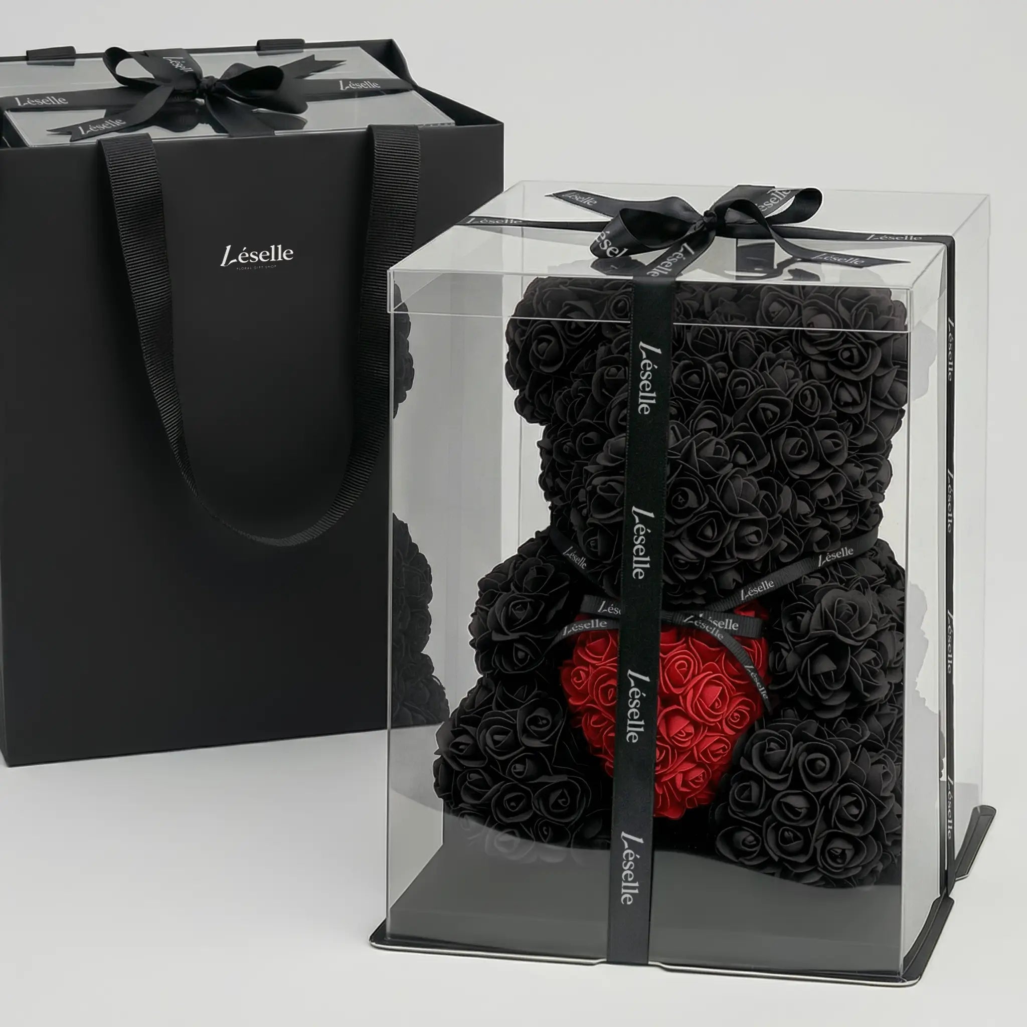 永恆玫瑰熊 - 烏木黑系列