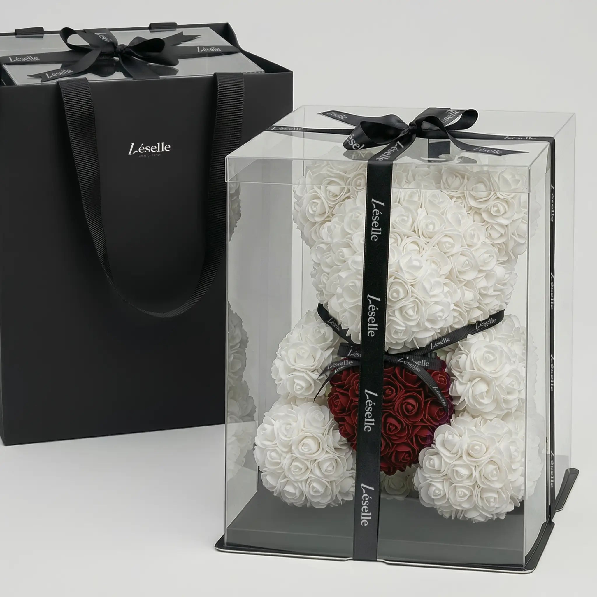 永恆玫瑰熊 - 珍珠白系列