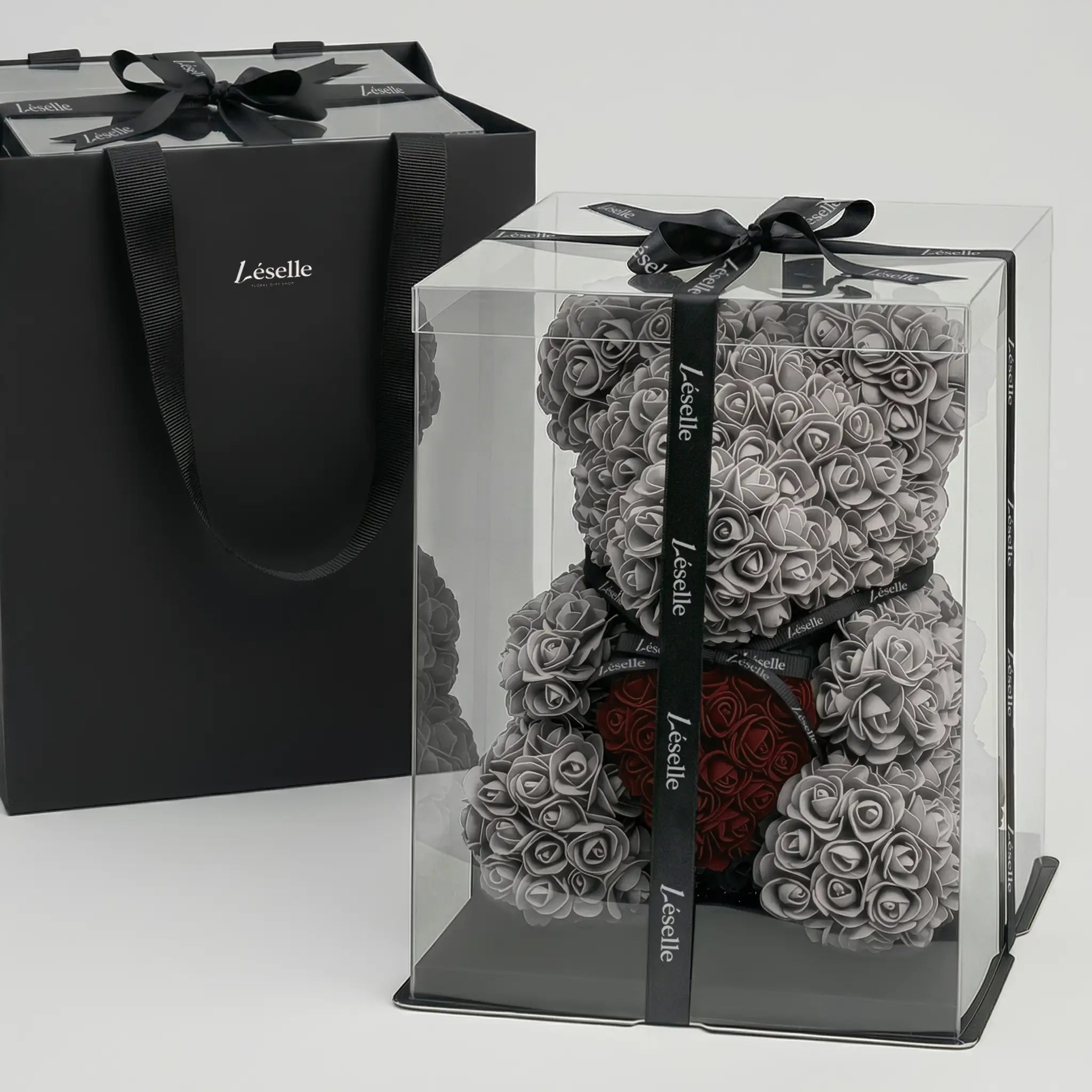 永恆玫瑰熊 - 鉑灰系列