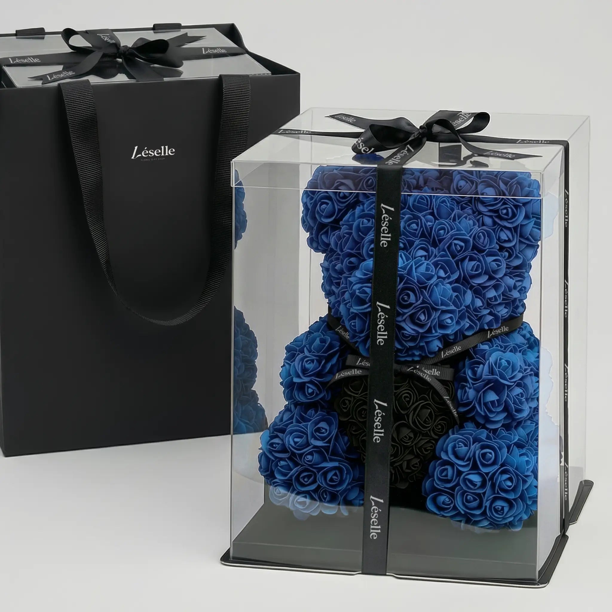 永恆玫瑰熊 - 寶石藍系列