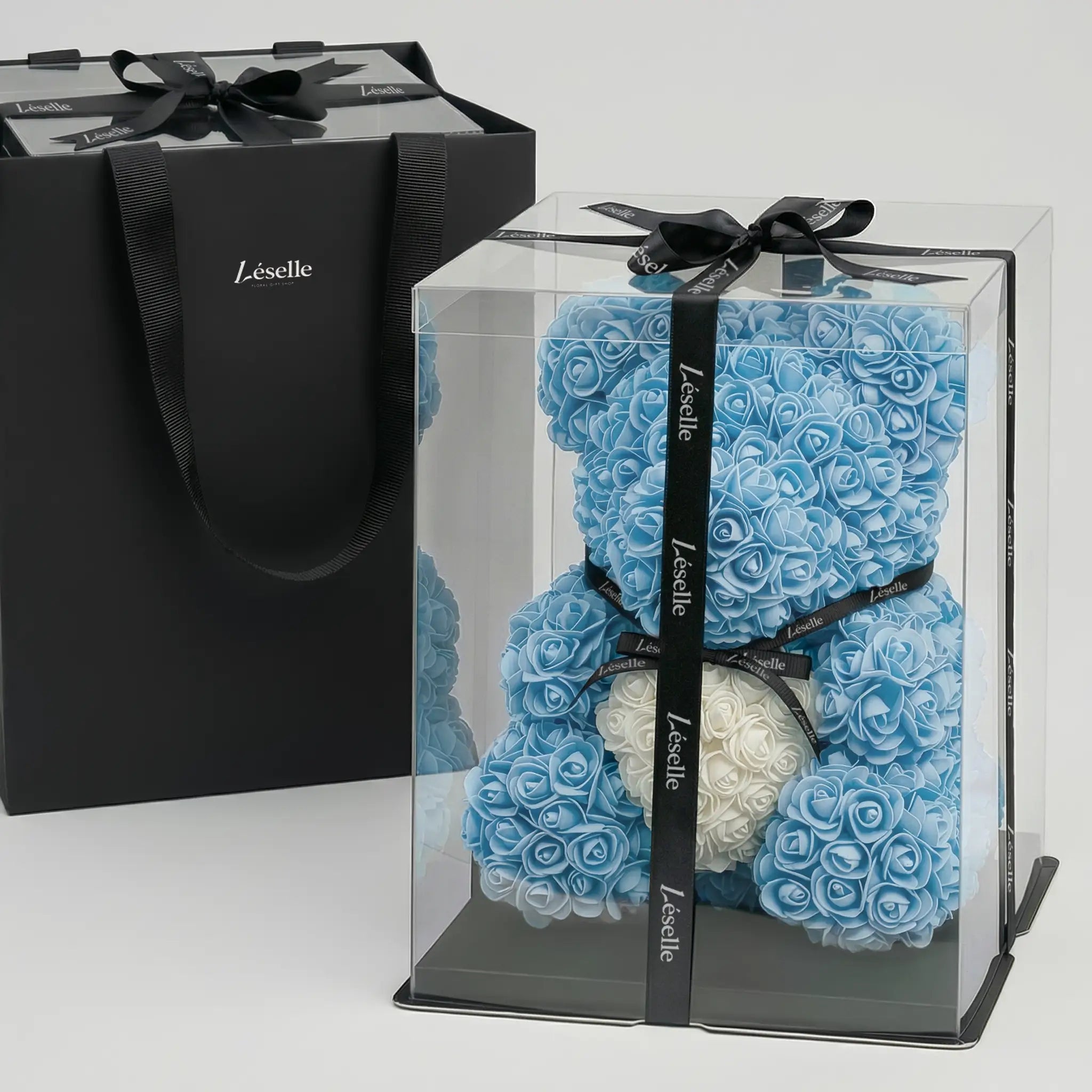 永恆玫瑰熊 - 天藍系列