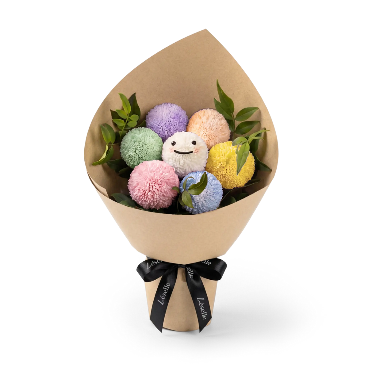 Vibrant Smiley Pompon Bouquet