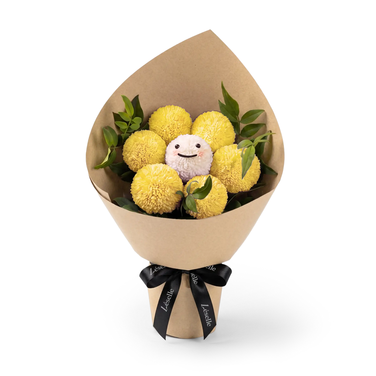 暖陽黃微笑乒乓菊花束