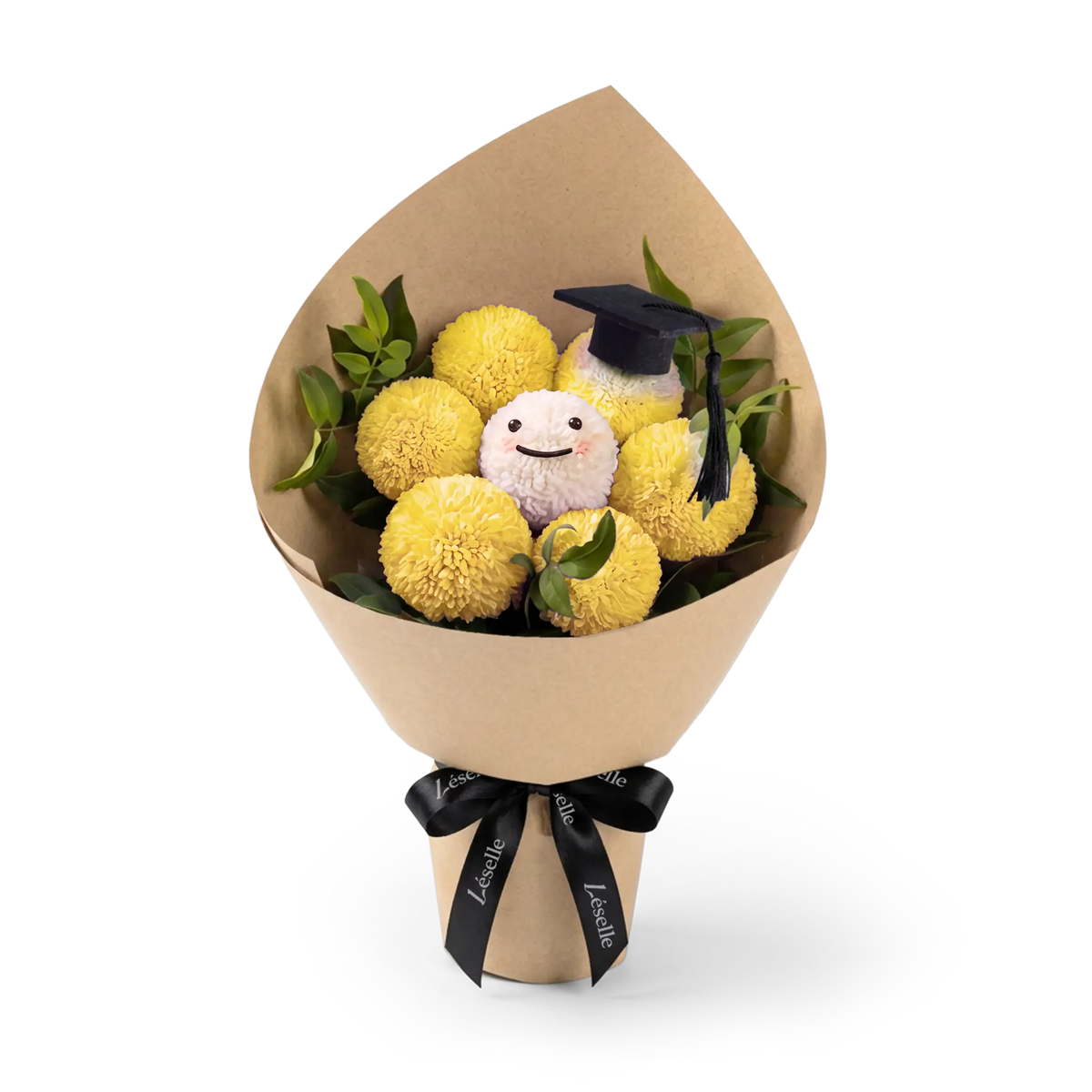 暖陽黃微笑乒乓菊花束