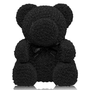 Giant Handmade Rose Bear - Ebony Black