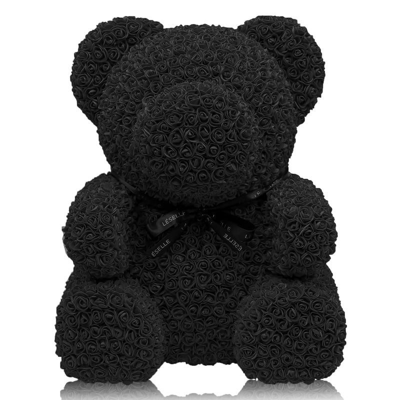 Giant Handmade Rose Bear - Ebony Black