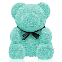 Giant Handmade Rose Bear - Tiffany Blue