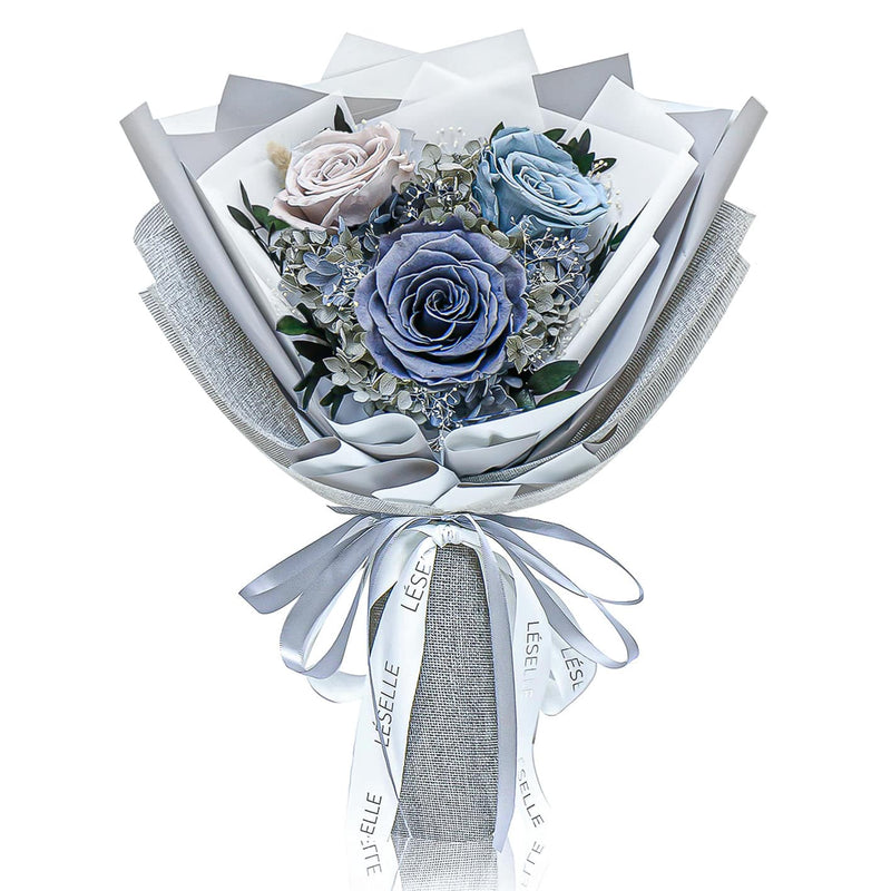 Preserved Flower Bouquet - Morandi Grey Roses